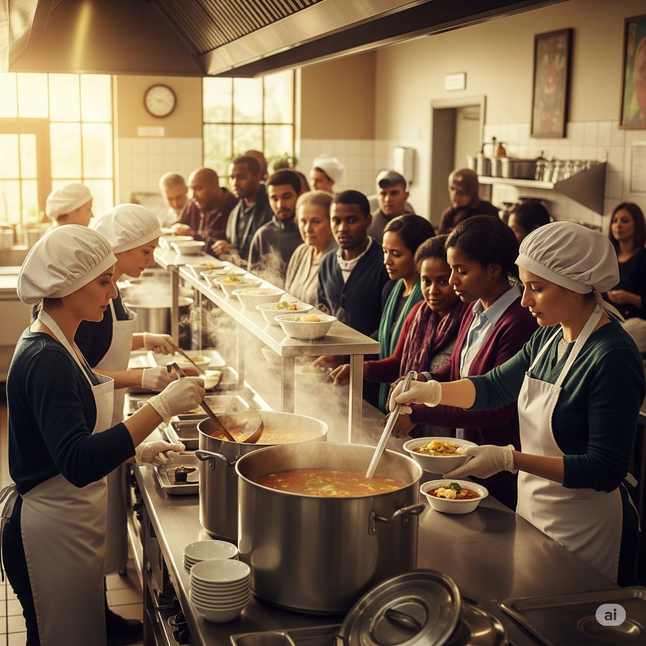 Familia compartiendo alimentos